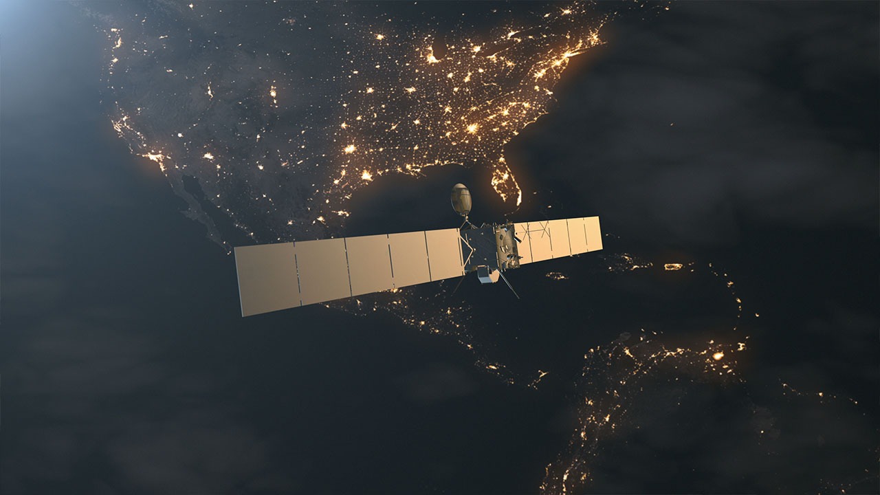 Image of satellite over Europe, to promote AESS Summer School